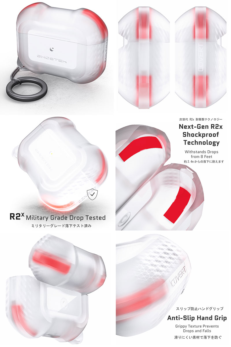 GHOSTEK AirPods Pro ��1���� ���С��� �������ƥå� (Apple ����ۥ󥱡���)