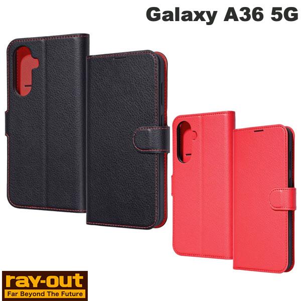 樂天商城 - Galaxy A36 5G ケース 手帳型 カード収納 ブラック レッド シンプル Ray Out Galaxy A36 5G Like standard 耐衝撃 マグネットベルト シンプル 手帳型レザーケース レイアウト (アンドロイドスマホケース・カバー)