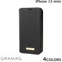 ネコポス送料無料 GRAMAS COLORS iPhone 13 mini / 12 mini Shrink PU Leather Book Case グラマス (スマホケース カバー) レザー PUレザー ゴールド カードケース スタンド機能 手帳型ケース