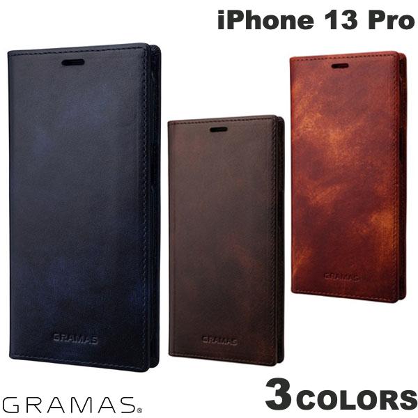 GRAMAS iPhone 13 Pro Museum-calf Leather Book Case {v O}X (X}zP[XEJo[) 蒠^P[X {v