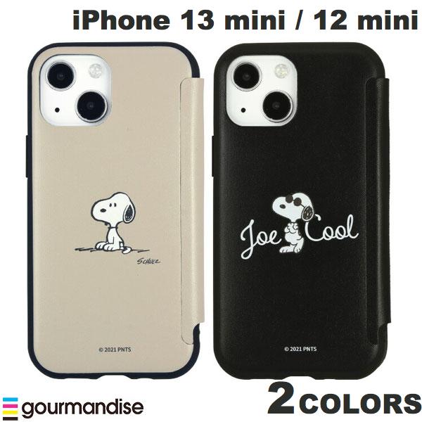 [ネコポス発送] gourmandise iPhone 13 mini / 12 mini IIIIfi+ (イーフィット) Flip ケース ピーナッツ スヌーピー グルマンディーズ (iPhone13mini 12mini スマホケース) [PSR]