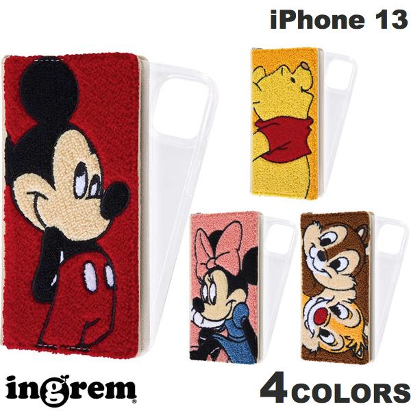 [ネコポス送料無料] ingrem iPhone 13 ディズニーキャラクター 手帳型 FLEX CASE サガラ刺繍 イングレム (スマホケース・カバー)