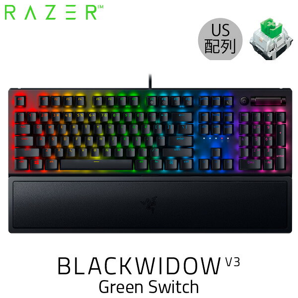 Razer BlackWidow V3 Green Switch 英語配列 緑軸 メカニカル ゲーミングキーボード # RZ03-03540100-R3M1 レーザー (キーボード)