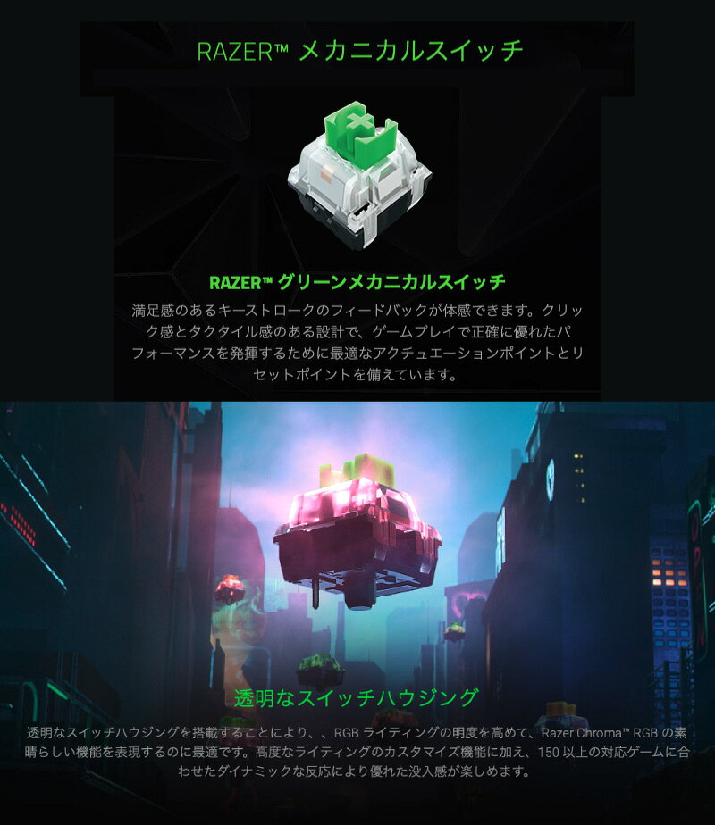 Premium Selection 楽天市場店のRazer BlackWidow V3 Green Switch 英語配列 緑軸 メカニカル ゲーミングキーボード # RZ03-03540100-R3M1 レーザー (キーボード)｜アングル3