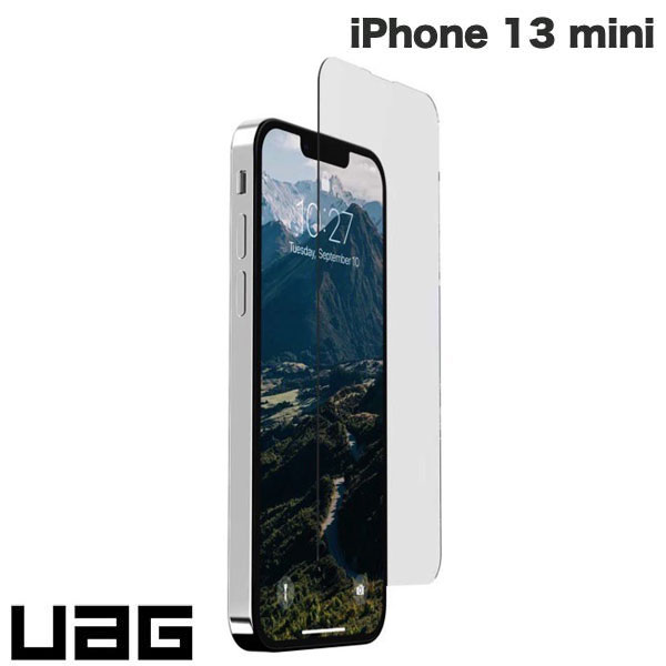 ネコポス送料無料 UAG iPhone 13 mini ガラススクリーンシールド クリア 9H硬度 0.6mm UAG-IPH21S-SP ユーエージー (iPhone13mini ガラスフィルム) 高透明 貼り付けガイド付き