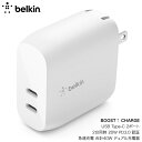 BELKIN BoostCharge USB Type-C 2|[g 2䓯 20W PD3.0 F }[d v40W fA[d # WCB006dqWHJP xL (dA_v^EUSB)