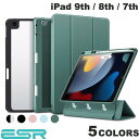 ESR iPad 9th / 8th / 7th 2WAYtbvt ϏՌP[X (iPadJo[EP[X) wʃNA  I[gX[vΉ X^h Jo[O\ yz_[t