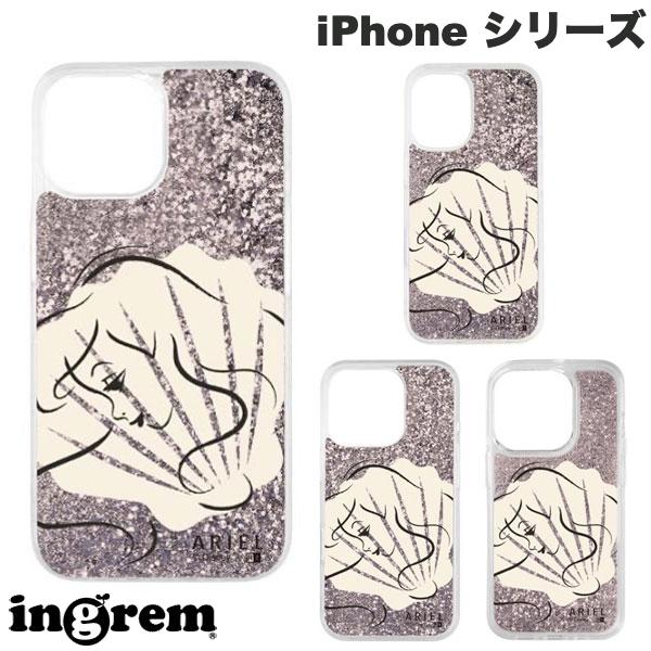iPhone 16 Case Ariel Disney Little Mermaid ingrem iPhone 16 / 16 Pro / 15 / 15 Pro / 14 / 13 Disney Shock Absorption Bumper Moving Glitter Case ingrem (Smartphone Case/Cover) Supervised by Yoshida-san's Family Diary