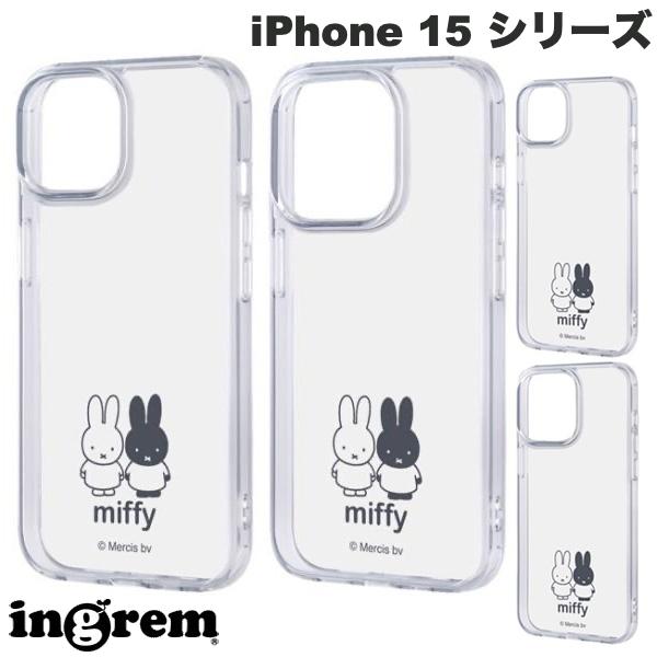 iPhone15 케이스 미피 귀여운 ingrem iPhone 15 / 15 Pro / 15 Plus / 15 Max 미피 하이브리드 케이스 Charaful 미피 잉글렘 (스마트폰 케이스 커버) 클리어 케이스 투명