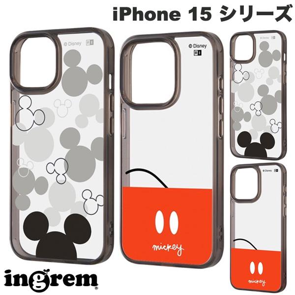 iPhone15 케이스 미키 귀여운 클리어 투명 ingrem iPhone 15 / 15 Pro / 15 Plus / 15 Pro Max 디즈니 하이브리드 케이스 Charaful Multi 미키 마우스 잉글렘 (스마트폰 케이스 커버)