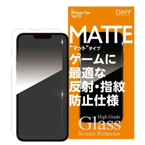 iPhone16e �ݸ�ե���� ���饹�ե���� Deff iPhone 16e / 14 / 13 High Grade Glass Screen Protector 0.33mm �ޥå� # DG-IPSE4M3F �ǥ����� (���ޥ��ѱվ��ݸ�饹�ե����)