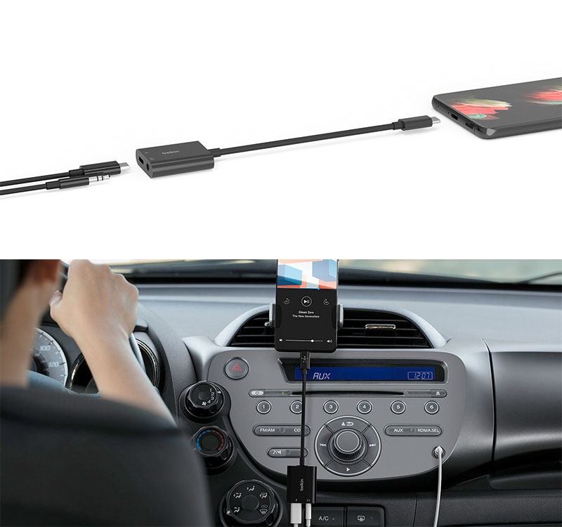 BELKIN iPad Pro �б� USB Type-C to 3.5mm Audio + Charge �����ǥ��� + ���� �����ץ� PD / QC�б� # NPA004btBK �٥륭�� (�Ѵ�������)