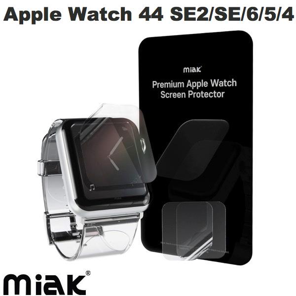  miak Apple Watch 44mm SE 第2世代 / SE / 6 / 5 / 4 セルフヒーリング 液晶保護フィルム 光沢 2枚入り # MA22175AW ミアック (アップルウォッチ用保護フィルム)