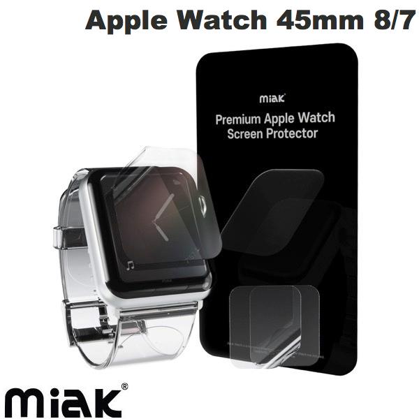 miak Apple Watch 45mm Series 8 / 7 セルフヒーリング 液晶保護フィルム 光沢 2枚入 # MA22173AW ミアック (アップルウォッチ用保護フィルム)