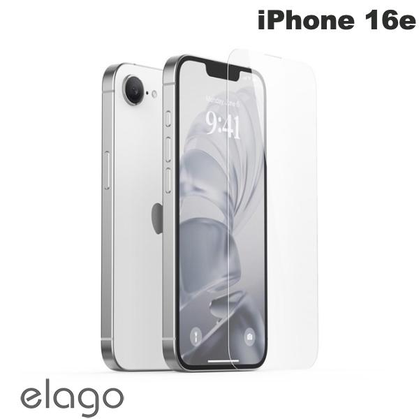 elago iPhone 16e TEMPERED GLASS PROTECTOR Clear 液晶保護ガラス 光沢 0.4mm # EL_IS4SPBGTP_CL エラゴ (スマホ用液晶保護ガラスフィルム)