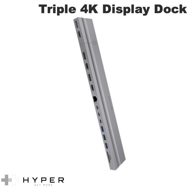 HYPER++ Triple 4K Display Dock 15ポート ドッキングステーション Displayport / HDMI / ギガビットイーサネット / USB Type-C / USB A / microSD / SDカードリーダー PD 100W対応 # HP-HD156 ハイパー (ドック・ハブ)