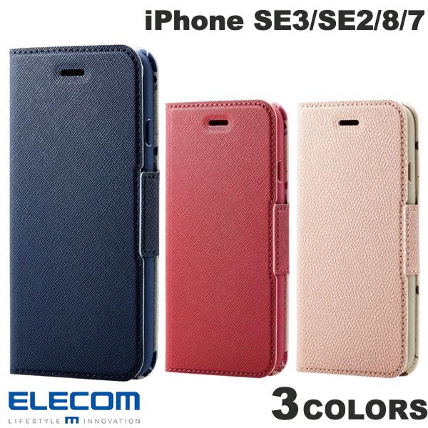 ELECOM iPhone SE 3세대 / SE 2세대 / 8 / 7 가죽 케이스 수첩형 UltraSlim Flowers 얇은 자석 부착 (스마트폰 케이스 커버)