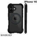 【カメラコントロールボタン搭載】 MagEasy iPhone 16 Odyssey Stand M C MagSafe対応 カメラコントロールカバー付き 耐衝撃ケース Leather Black # ME_IPNCSPTO6_LB マグイージー (スマホケース・カバー)