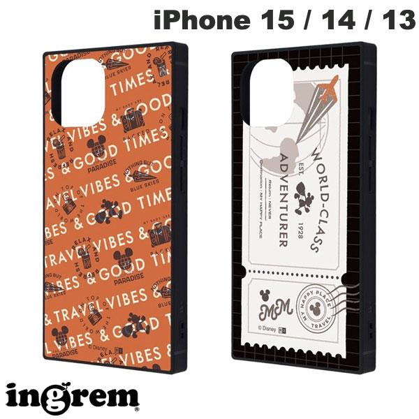 iPhone15 ケース ingrem iPhone 15 / 14 / 13 ディズニー KAKU 衝撃吸収 バンパー スクエア ハイブリッドケース イングレム (スマホケース・カバー)