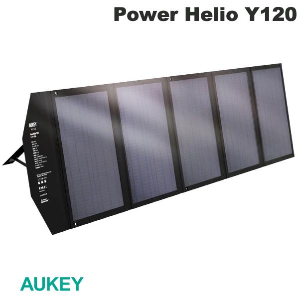 AUKEY 折りたたみ式 ソーラーパネル Power Helio Y120 (120W) USB A / USB Type-C / DC5525 出力ポート搭載 # SP-GP12-BK オーキー (ソーラー バッテリー)