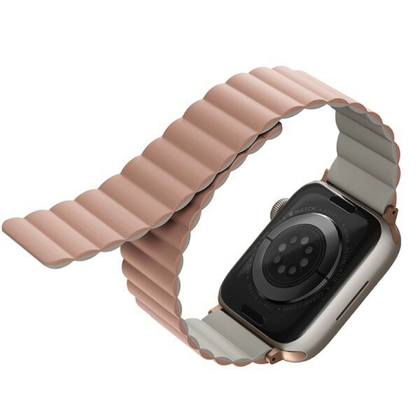  UNIQ Apple Watch 49 / 45 / 44 / 42mm REVIX リバーシブル マグネットシリコンバンド BLUSH PINK/BEIGE # UNIQ-45MM-REVPNKBEG ユニーク (アップルウォッチ ベルト バンド)