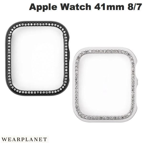  WEARPLANET Apple Watch 41mm Series 8 / 7 ラインストーンハードケース ウェアプラネット (アップルウォッチケース カバー)