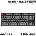 ARCHISS Maestro TKL テンキーレス キーボード 日本語配列 91キー CHERRY MX赤軸 昇華印字 黒/グレイ # AS-KBM91/LRGBA アーキス (キーボード)