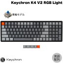 Keychron K4 V2 Mac英語配列 有線 / Bluetooth 5.1 ワイヤレス 両対応 Gateron G Pro テンキー付き 青軸 100キー RGBライト メカニカルキーボード # K4-C2-US キークロン (Bluetoothキーボード) 【国内正規品】Mac対応