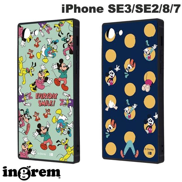 ingrem iPhone SE 3세대 / SE 2세대 / 8 / 7 디즈니 KAKU 충격 흡수 범퍼 스퀘어 트리플 하이브리드 케이스 잉글렘 (스마트폰 케이스 커버)