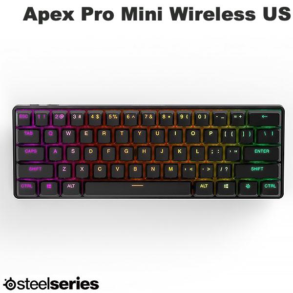 楽天1位 SteelSeries Apex Pro Mini Wireless US 英語配列 61キー 有線 / 2.4GHz / Bluetooth 5.0 ワイヤレス テンキーレスメカニカルゲーミングキーボード OmniPointスイッチ 64842J スティールシリーズ