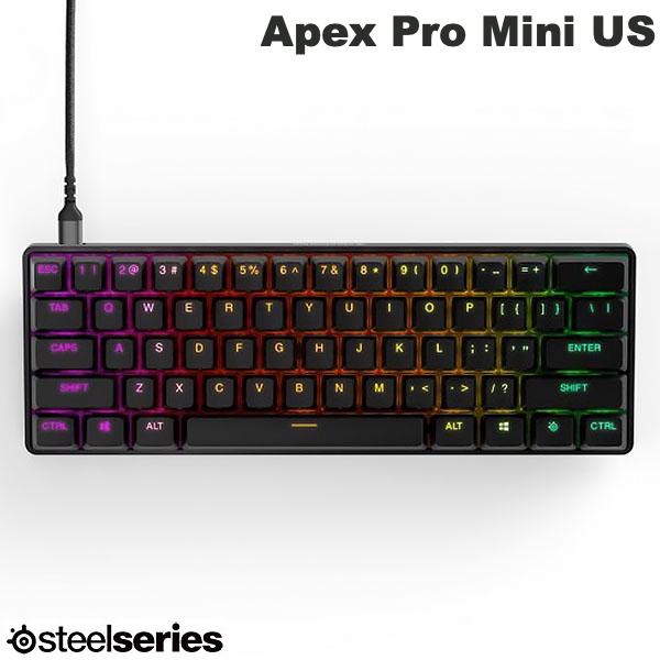 【あす楽】 【マラソン★1,000円OFFクーポン配布中】 SteelSeries Apex Pro Mini US 英語配列 61キー 有線 テンキーレスメカニカルゲーミングキーボード OmniPointスイッチ # 64820J スティールシリーズ (キーボード)