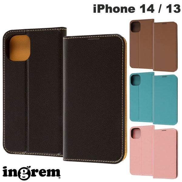 乐天商城 - iPhone14 手帳型 ケース PUレザーケース カード収納 おしゃれ iPhone13 ingrem iPhone 14 / 13 耐衝撃 手帳型レザーケース シンプル イングレム (スマホケース・カバー)