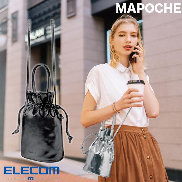 エレコム スマートフォン用 ショルダーポーチ MAPOCHE 巾着タイプ (バック)