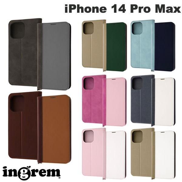 樂天商城 - ingrem iPhone 14 Pro Max 耐衝撃 手帳型レザーケース Noble イングレム (スマホケース・カバー)