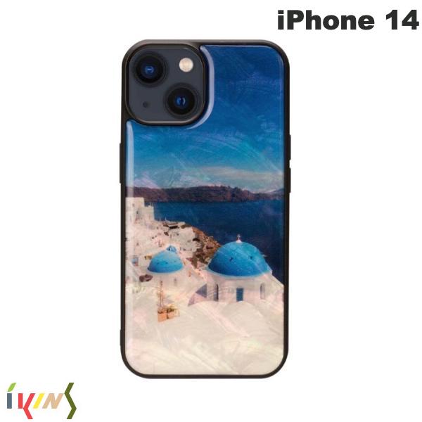 [ネコポス発送] Ikins iPhone 14 天然貝ケース サントリーニ島 # I23571i14 アイキンス (スマホケース・カバー)