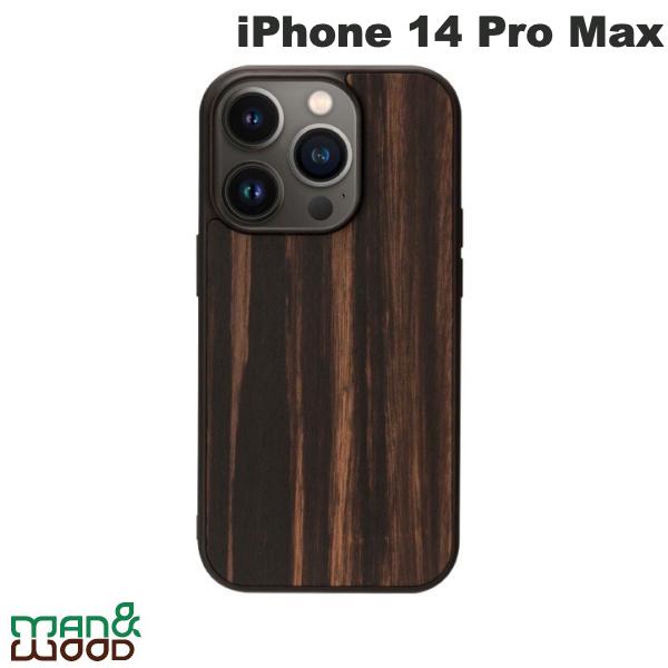 マンアンドウッド スマホケース メンズ [ネコポス送料無料] Man & Wood iPhone 14 Pro Max 天然木ケース Ebony # I23644i14PM マンアンドウッド (スマホケース・カバー) 木製