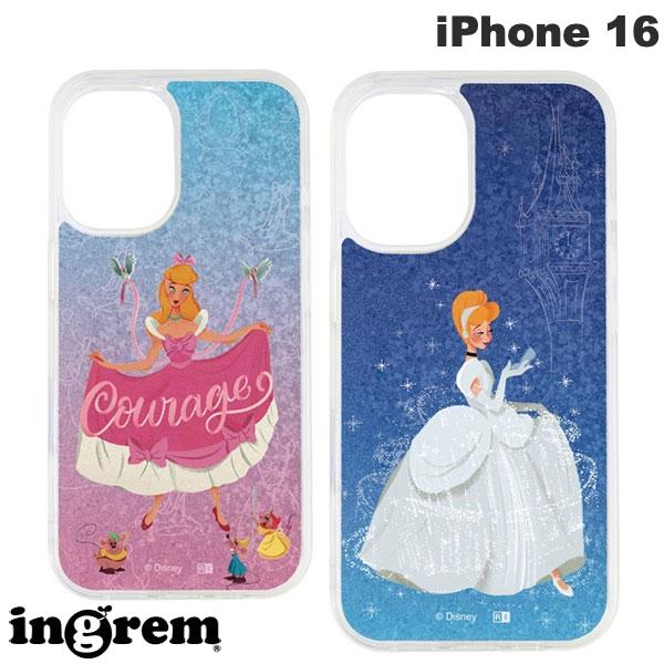 iPhone 16 케이스 신데렐라 ingrem iPhone 16 디즈니 충격 흡수 범퍼 움직이는 반짝반짝 라메 글리터 케이스 잉글렘 (스마트폰 케이스·커버)