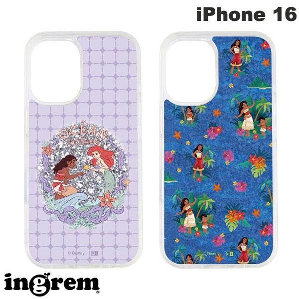 乐天商城 - iPhone16 ケース ディズニー アリエル リトルマーメイド モアナ ingrem iPhone 16 ディズニー 衝撃吸収 バンパー 動く キラキラ ラメ グリッターケース イングレム (スマホケース・カバー)