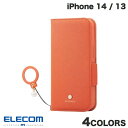  エレコム iPhone 14 / 13 ソフトレザーケース Enchante'e 磁石付 リング付 (スマホケース・カバー)