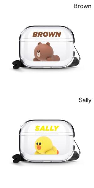 elago AirPods Pro 第2世代 LINE FRIENDS ストラップ付き TPUケース エラゴ (Apple AirPods Proケース)