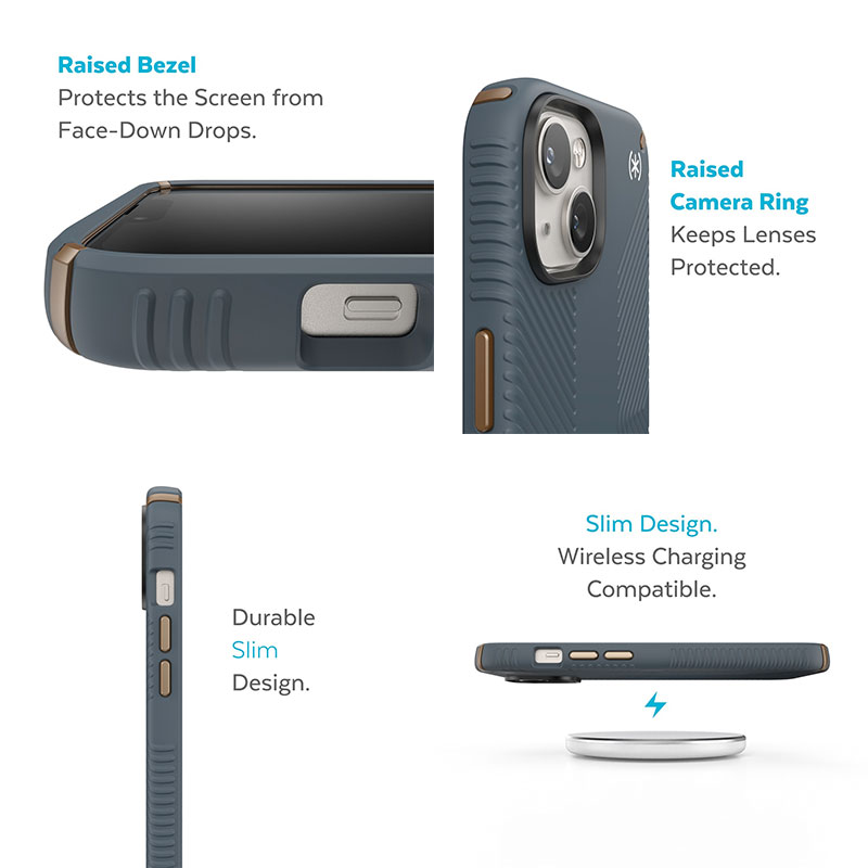 Speck Products iPhone 14 Plus Presidio2 Grip 抗菌 耐衝撃ケース Charcoal Grey # 150116-3068 スペックプロダクツ (スマホケース・カバー)