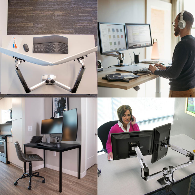 【10年保証】 ERGOTRON LX デスクマウント デュアル モニターアーム 横型 27インチ(6.4 18.1kg)まで対応 シルバー # 45-245-026 エルゴトロン (ディスプレイ・モニターアームスタンド) [2]