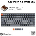 Keychron K3 V2 Mac日本語配列 有線 / Bluetooth 5.1 ワイヤレス 両対応 テンキーレス ロープロファイル オプティカル ホットスワップ Keychron 茶軸 87キー White LEDライト メカニカルキーボード K3-D3-JIS キークロン