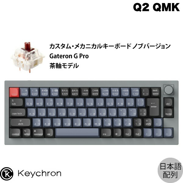 Keychron Q2 QMK シルバーグレー Mac日本語配列 有線 テンキーレス ホットスワップ Gateron G Pro 茶軸 70キー RGBライト カスタムメカニカルキーボード ノブバージョン # Q2-N3-JIS キークロン (キーボード) 