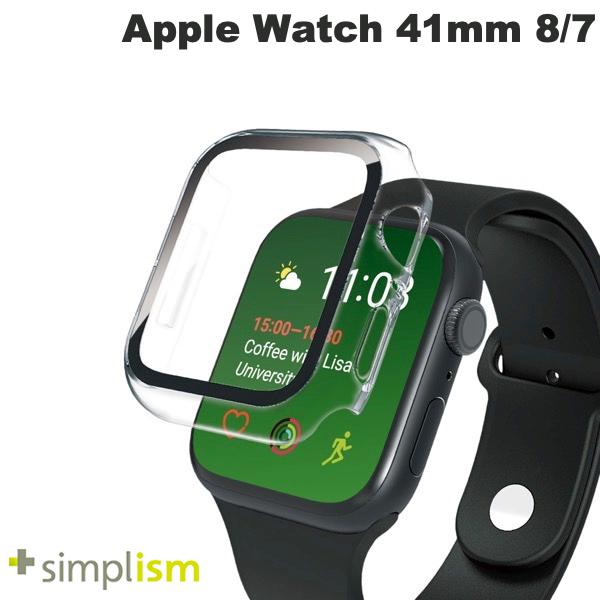 Simplism Apple Watch 41mm Series 9 / 8 / 7 高透明 ガラス一体型PCケース クリア # TR-AW2241-GLPC-CCCL シンプリズム (アップルウォッチケース カバー) トリニティ