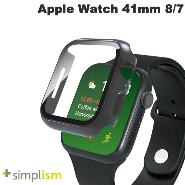  Simplism Apple Watch 41mm Series 9 / 8 / 7 高透明 ガラス一体型PCケース ブラック # TR-AW2241-GLPC-CCBK シンプリズム (アップルウォッチケース カバー)