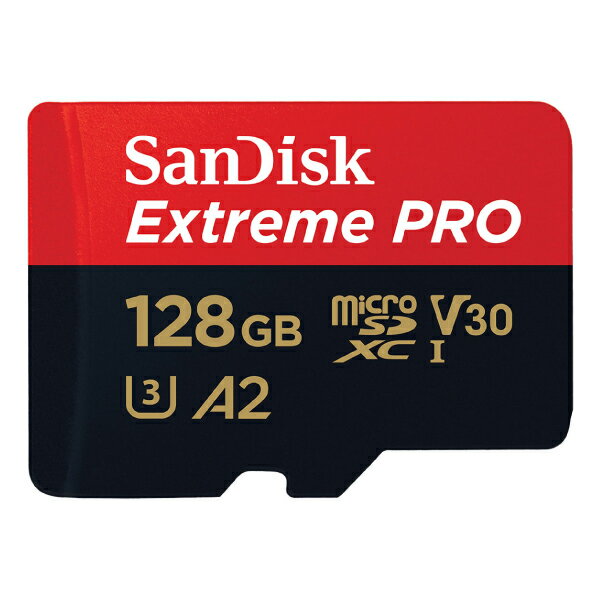 ネコポス送料無料 SanDisk 128GB Micro SDXC Extreme Pro UHS-I V30 海外パッケージ R 200/W 90 4K A2対応 アダプタ付き SDSQXCD-128G-GN6MA サンディスク (メモリーカード)