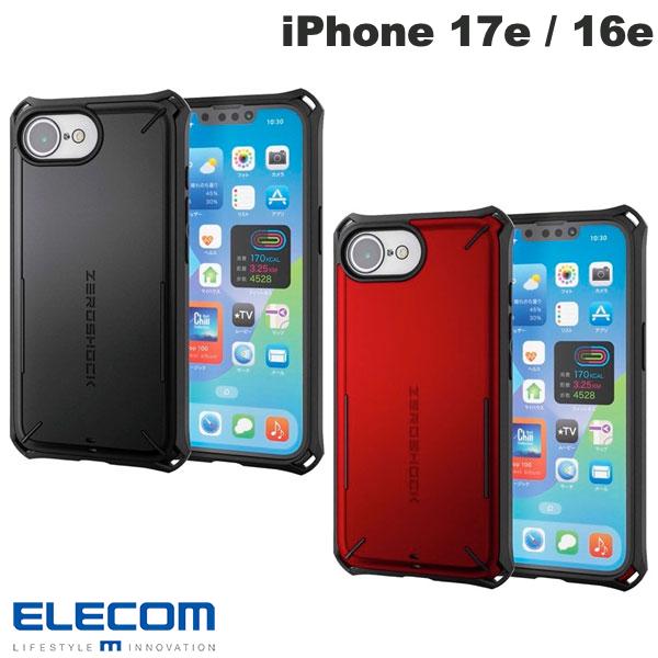 ELECOM iPhone 17e / 16e 하이브리드 케이스 ZEROSHOCK Solid Plus (스마트폰 케이스 커버) 제로 쇼크 보호 필름 첨부