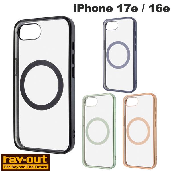[SS 기간 한정 판매 6/10까지] iPhone17e 케이스 클리어 케이스 투명 Ray Out iPhone 17e / 16e Like standard MagSafe 대응 마그넷 액세서리 대응 충격 흡수 범퍼 매트 메탈릭 하이브리드 케이스 레이아웃 (스마트폰 케이스 커버)
