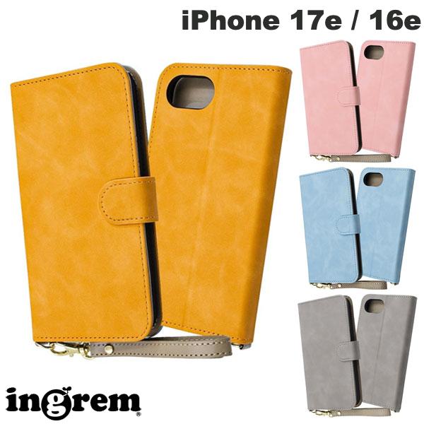 樂天商城 - iPhone17e ケース 手帳 手帳型 カード収納 ingrem iPhone 17e / 16e Raffine 耐衝撃 マグネットベルト ハンドストラップ付き さらさら ムラ染め 手帳型レザーケース イングレム (スマホケース・カバー)